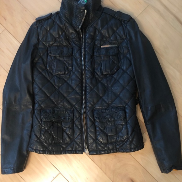 Superdry Ramona Leather Jacket Womens - Picture 4 of 6